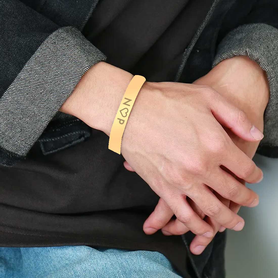 Best Gift Men|custom Engraved Stainless Steel Bracelet For Men - Unisex  Charm Bangle